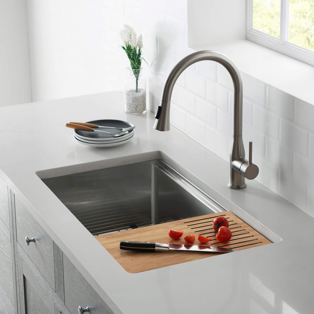 33" 316 Marine-Grade Stainless Steel Single Bowl Undermount Workstation Kitchen Sink