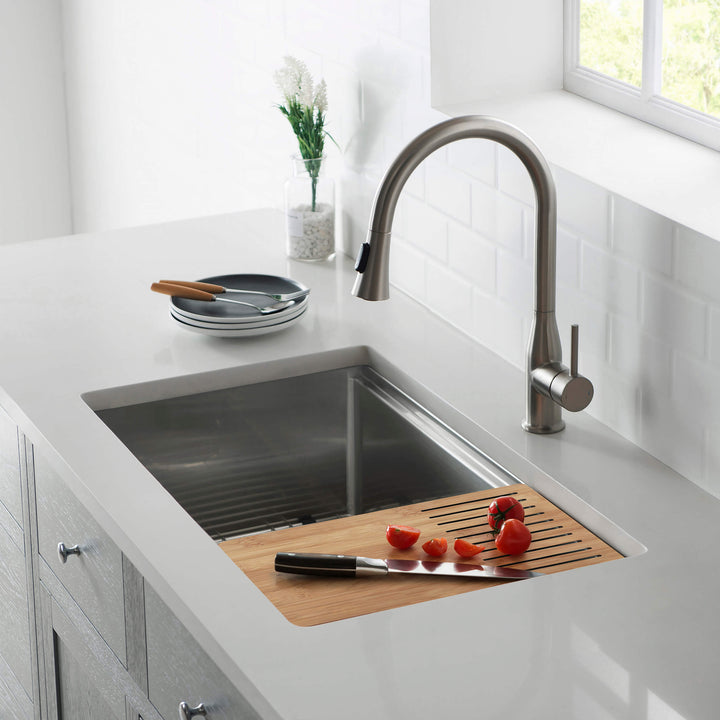 33" 316 Marine-Grade Stainless Steel Single Bowl Undermount Workstation Kitchen Sink