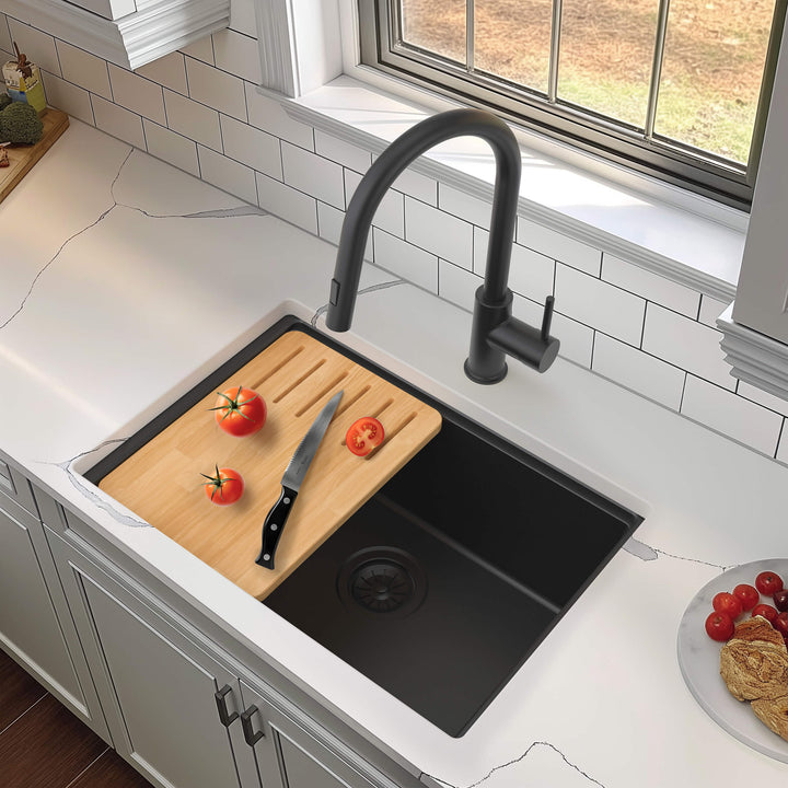 23" Undermount Single Bowl Quartz Workstation Kitchen Sink