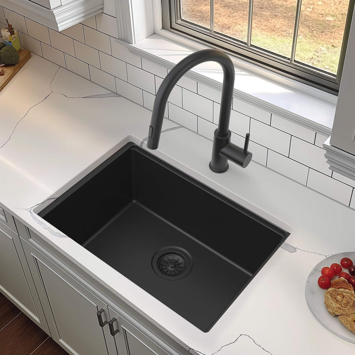 23" Undermount Single Bowl Quartz Workstation Kitchen Sink