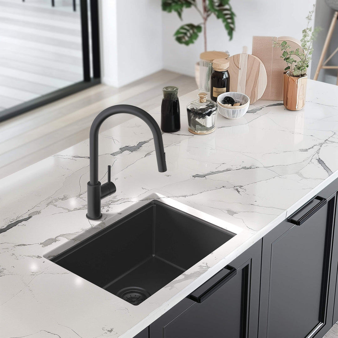 23" Undermount Single Bowl Quartz Workstation Kitchen Sink