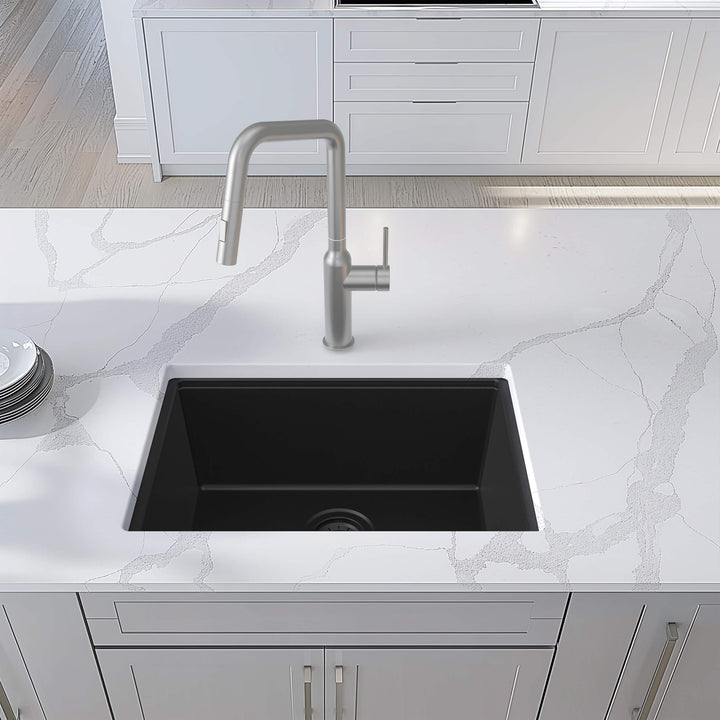 23" Undermount Single Bowl Quartz Workstation Kitchen Sink