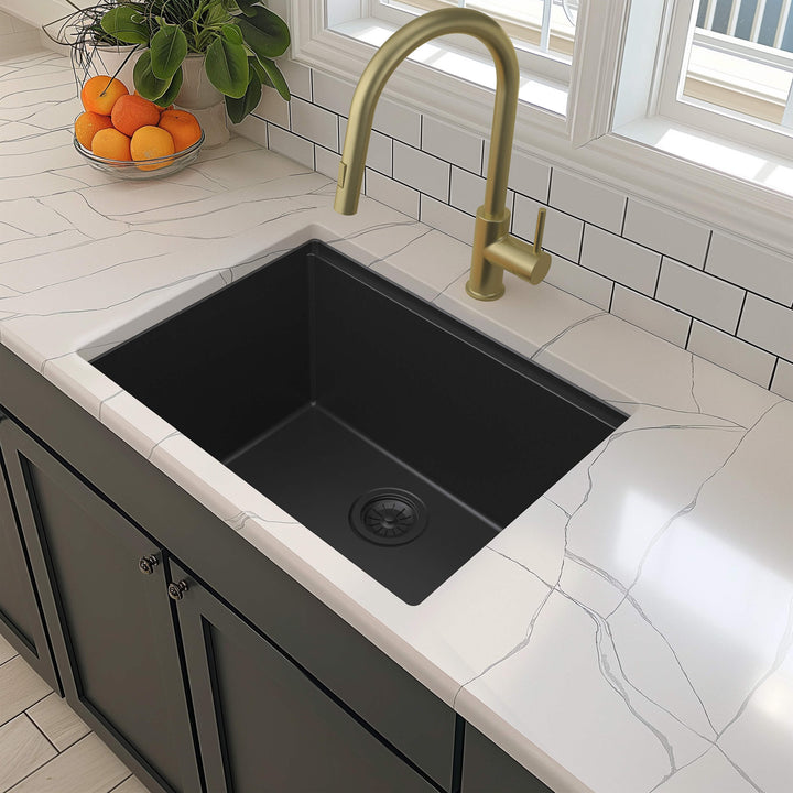 25" Undermount Single Bowl Quartz Workstation Kitchen Sink