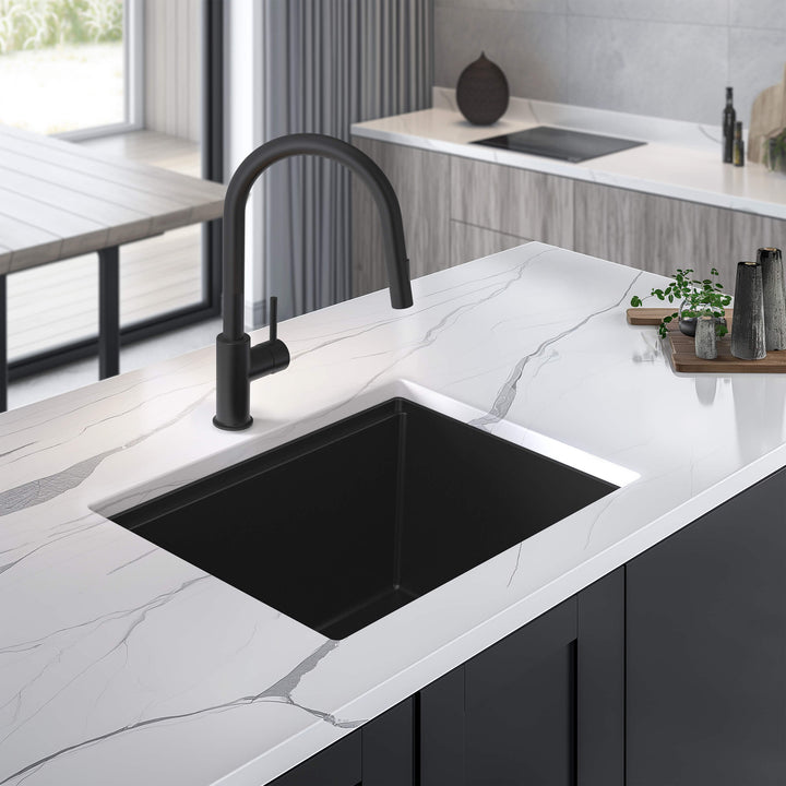 25" Undermount Single Bowl Quartz Workstation Kitchen Sink