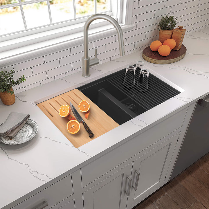 33" Undermount Double Bowl Quartz Workstation Kitchen Sink