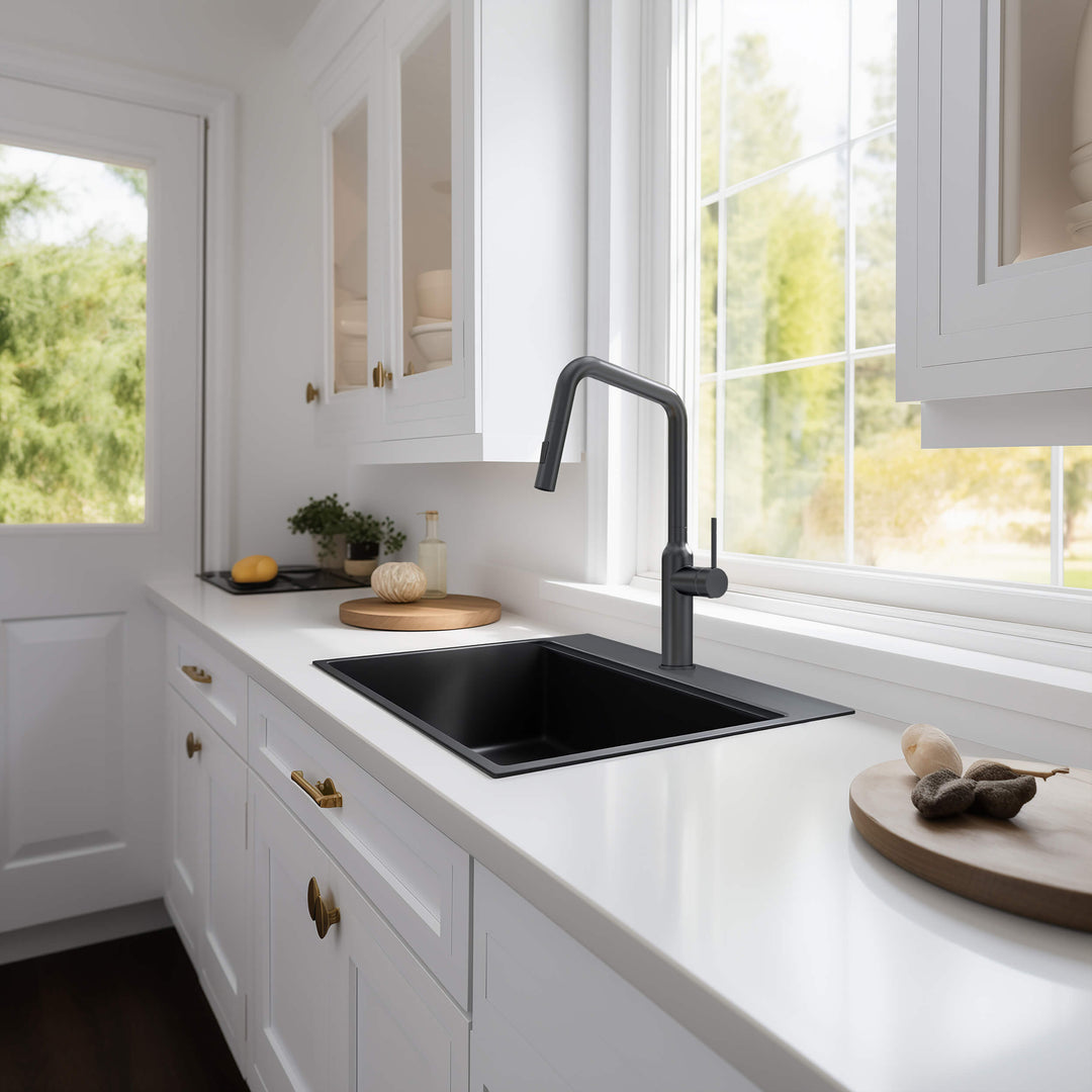 33" Top-Mount Single Bowl Quartz Workstation Kitchen Sink