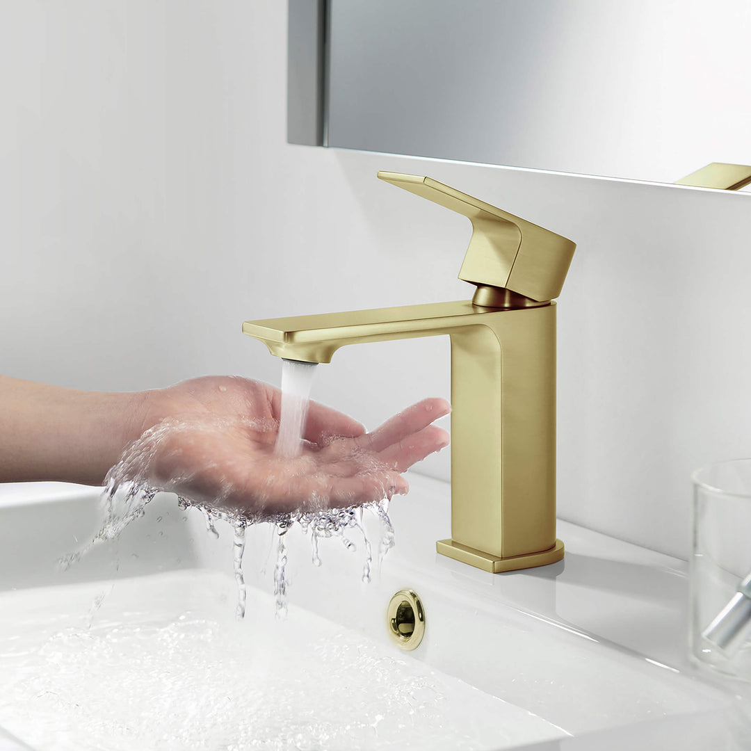 Aurora Single-Handle Single-Hole Bathroom Faucet with Pop-Up Drain
