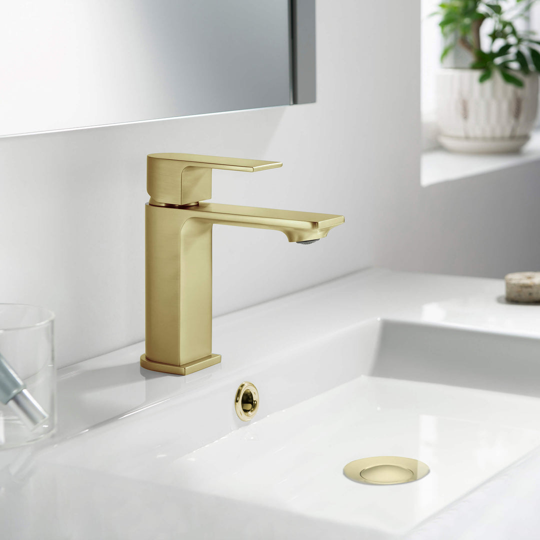 Aurora Single-Handle Single-Hole Bathroom Faucet with Pop-Up Drain