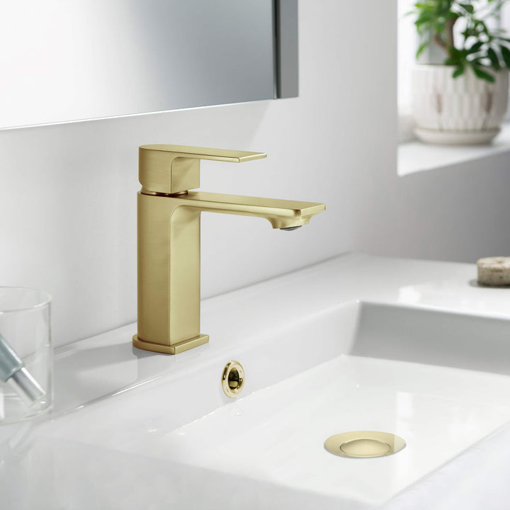 Aurora Single-Handle Single-Hole Bathroom Faucet with Pop-Up Drain