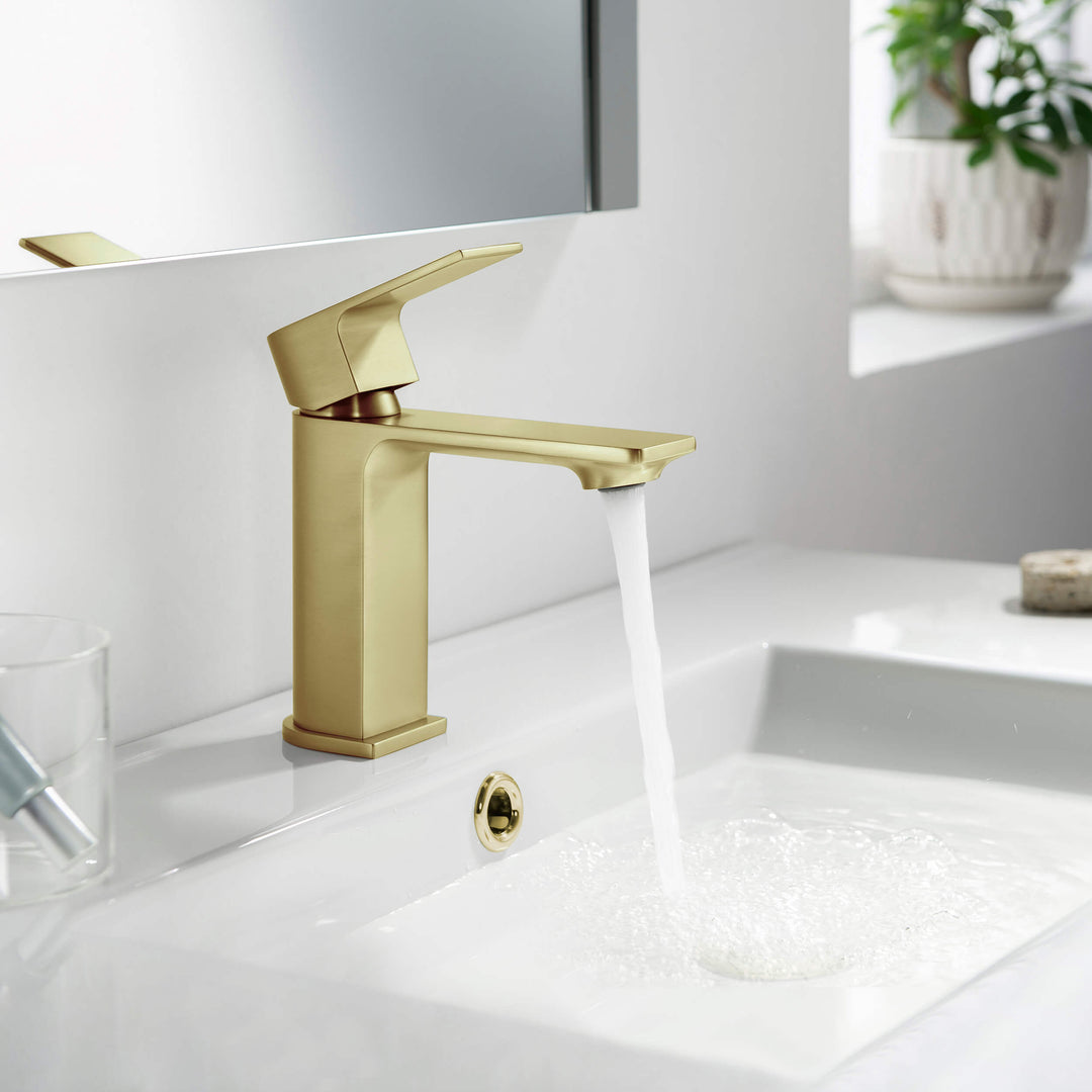 Aurora Single-Handle Single-Hole Bathroom Faucet with Pop-Up Drain
