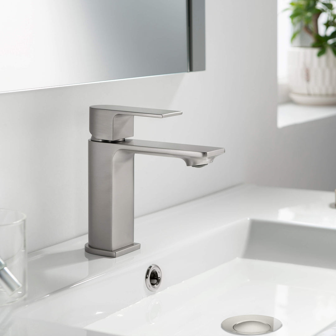 Aurora Single-Handle Single-Hole Bathroom Faucet with Pop-Up Drain