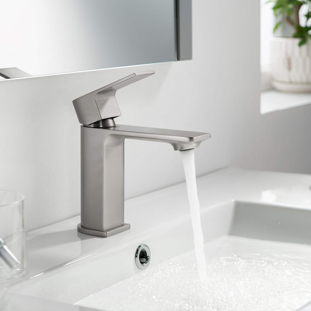 Aurora Single-Handle Single-Hole Bathroom Faucet with Pop-Up Drain