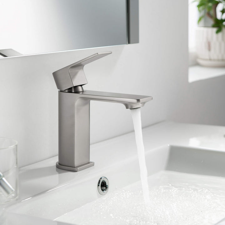 Aurora Single-Handle Single-Hole Bathroom Faucet with Pop-Up Drain