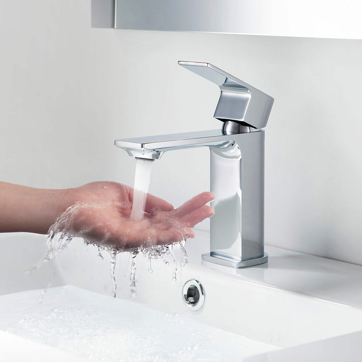 Aurora Single-Handle Single-Hole Bathroom Faucet with Pop-Up Drain