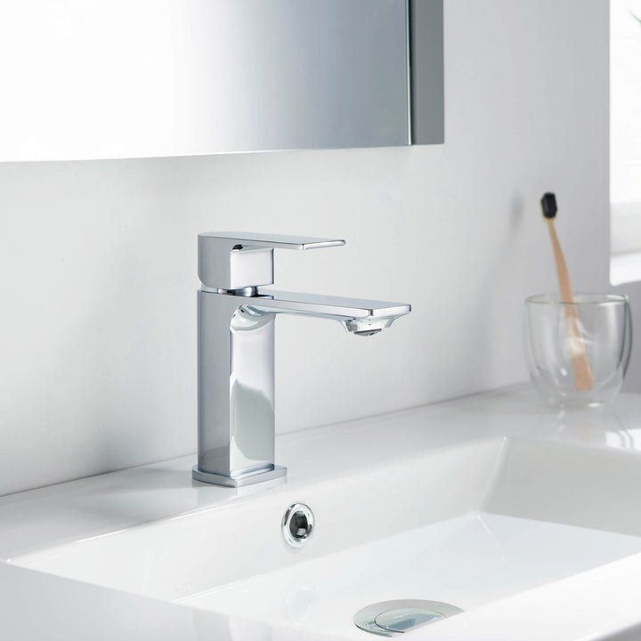 Aurora Single-Handle Single-Hole Bathroom Faucet with Pop-Up Drain