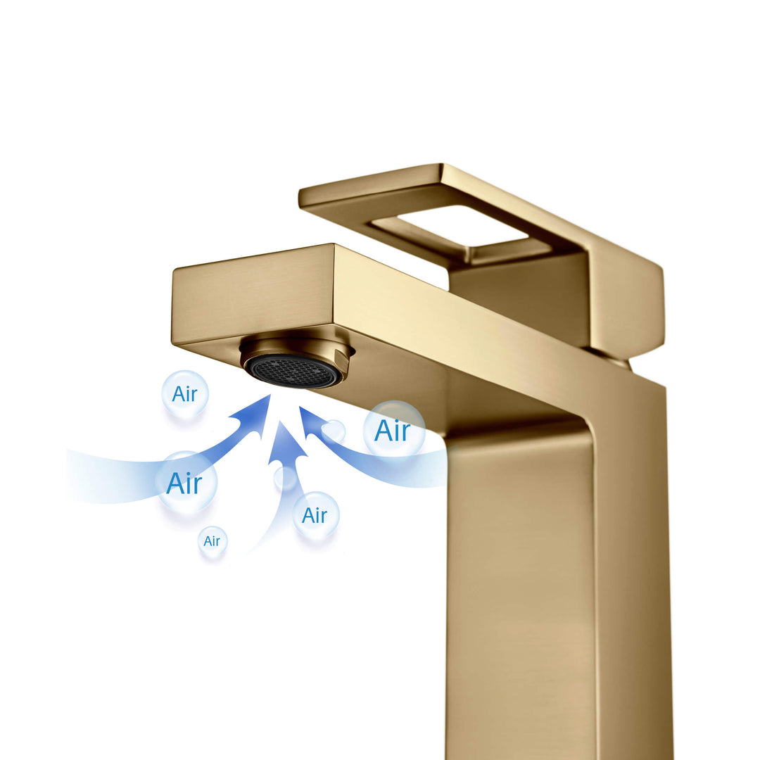 Quadra Single-Handle Single-Hole Bathroom Faucet with Pop-Up Drain