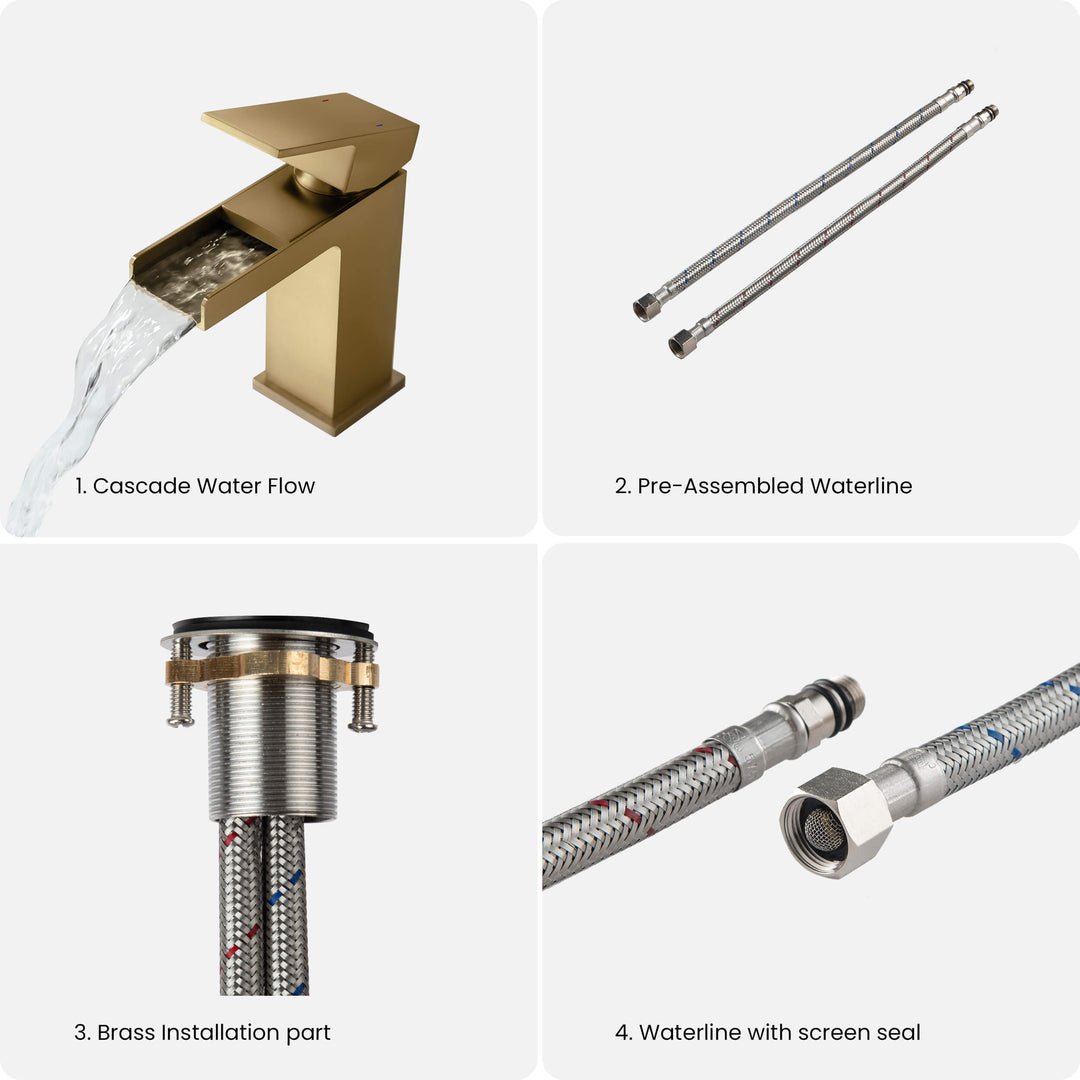 Quadra Single-Handle Waterfall Bathroom Faucet