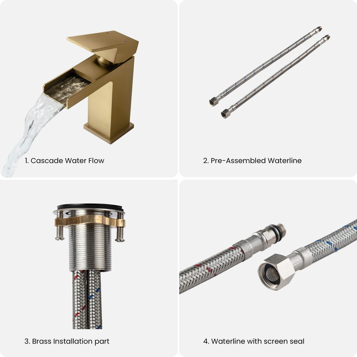 Quadra Single-Handle Waterfall Bathroom Faucet
