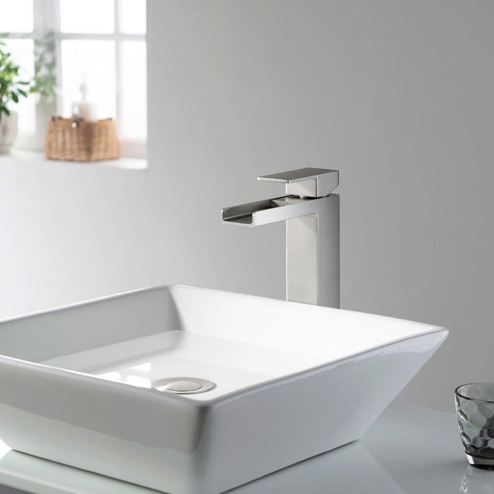 Quadra Single-Handle Waterfall Vessel Sink Faucet