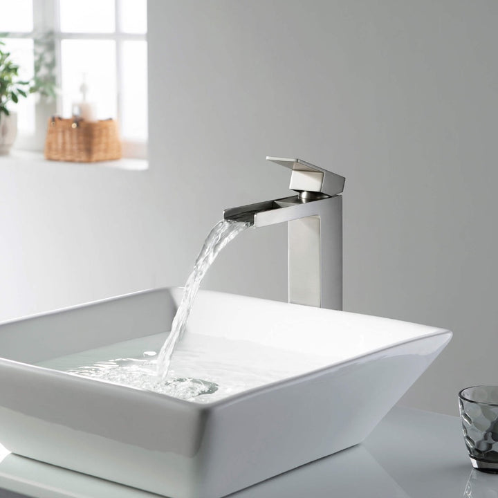 Quadra Single-Handle Waterfall Vessel Sink Faucet