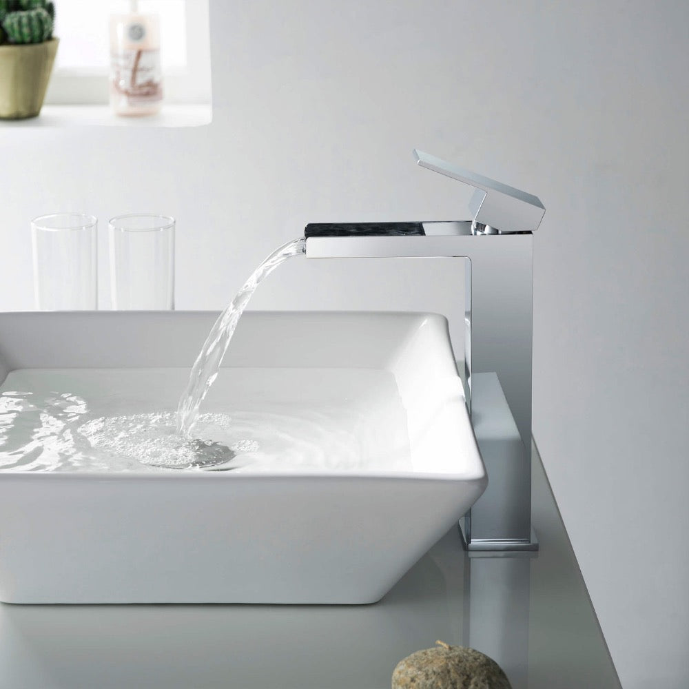 Quadra Waterfall Single Handle Bathroom Vessel Sink Faucet