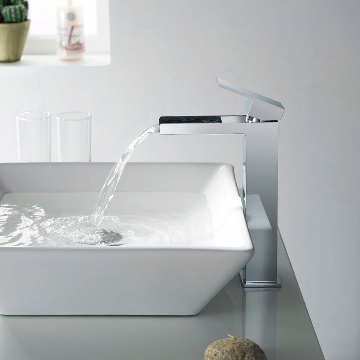 Quadra Waterfall Single Handle Bathroom Vessel Sink Faucet