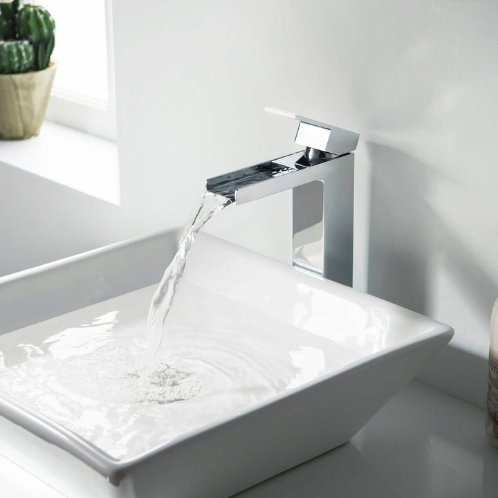 Quadra Single-Handle Waterfall Vessel Sink Faucet