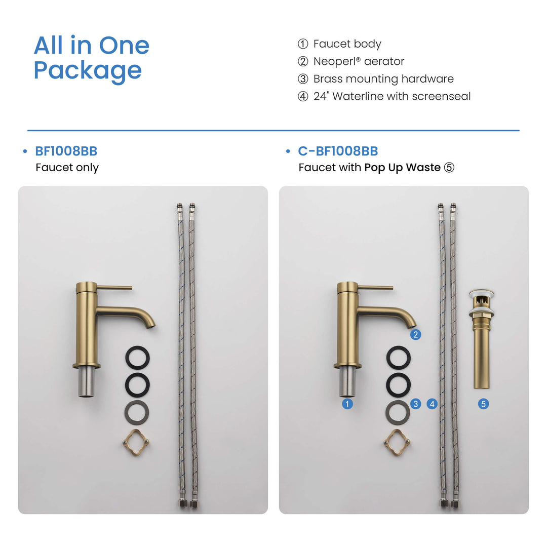 Halo Single-Handle Single-Hole Bathroom Faucet with Pop-Up Drain