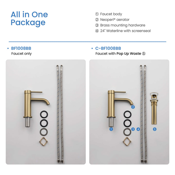 Halo Single-Handle Single-Hole Bathroom Faucet with Pop-Up Drain