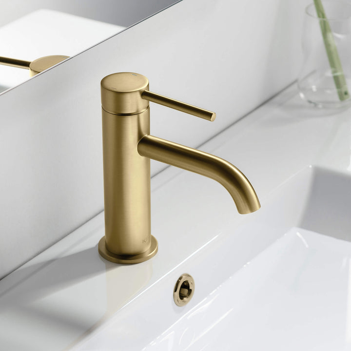 Halo Single-Handle Single-Hole Bathroom Faucet with Pop-Up Drain