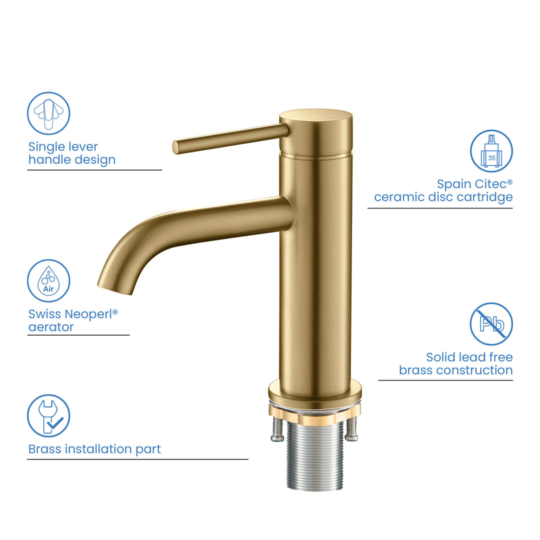 Halo Single-Handle Single-Hole Bathroom Faucet with Pop-Up Drain