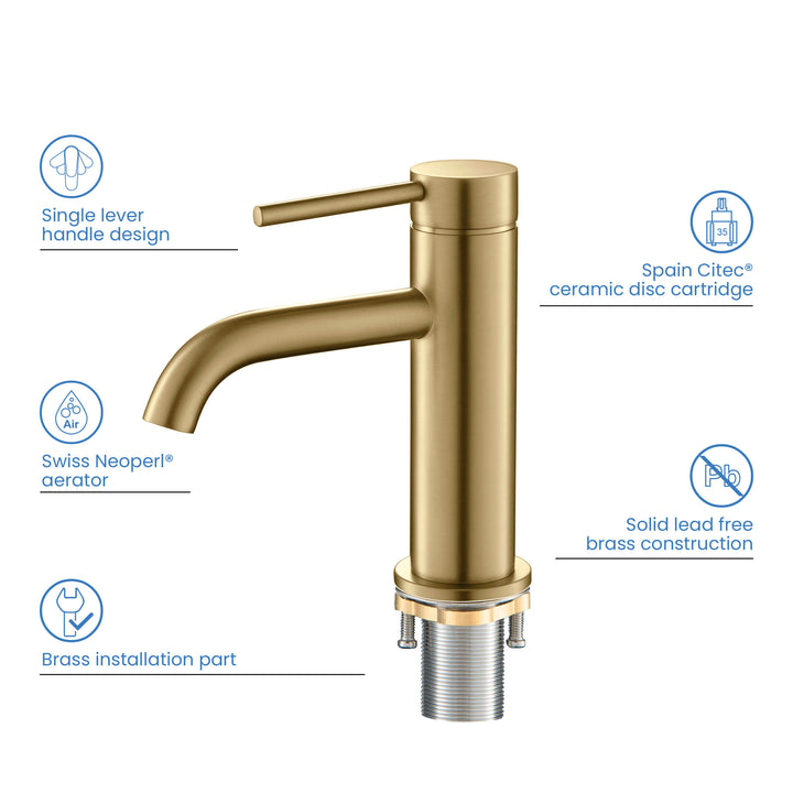 Halo Single-Handle Single-Hole Bathroom Faucet with Pop-Up Drain