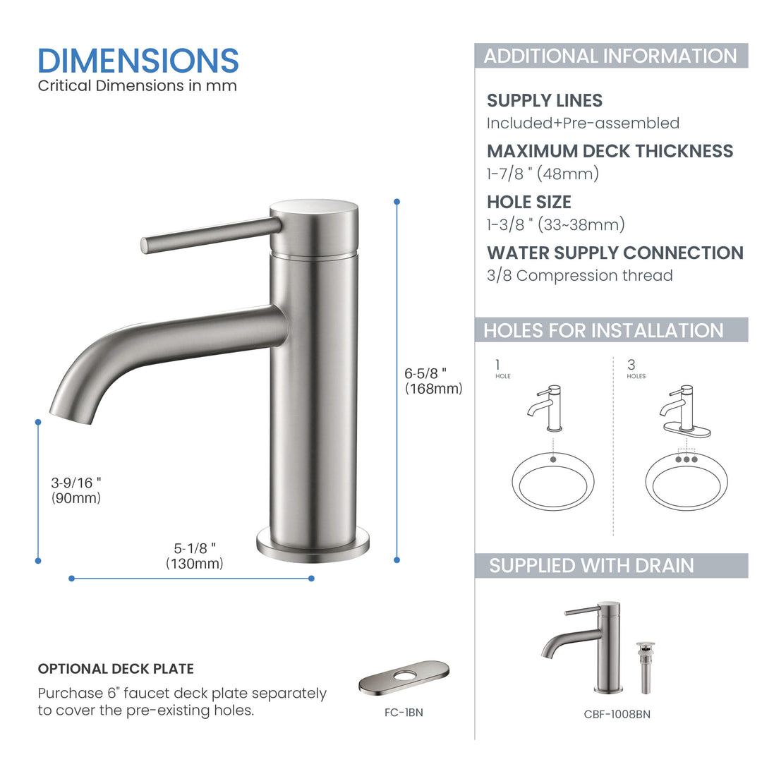 Halo Single-Handle Single-Hole Bathroom Faucet with Pop-Up Drain