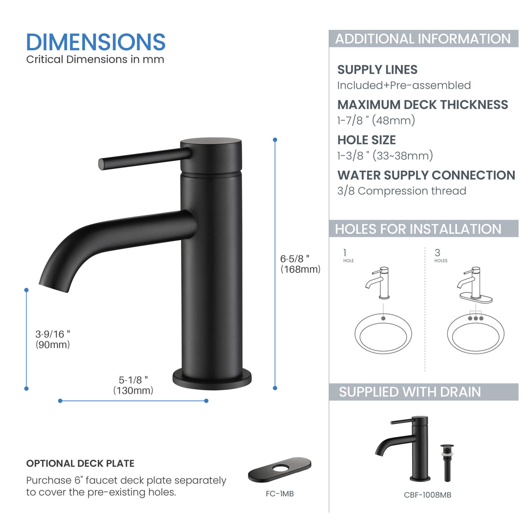 Halo Single-Handle Single-Hole Bathroom Faucet with Pop-Up Drain