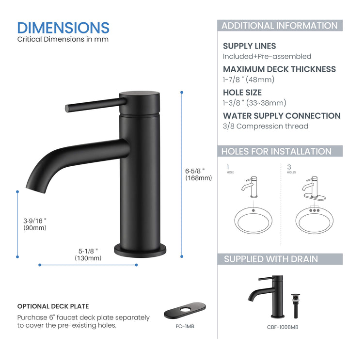 Halo Single-Handle Single-Hole Bathroom Faucet with Pop-Up Drain