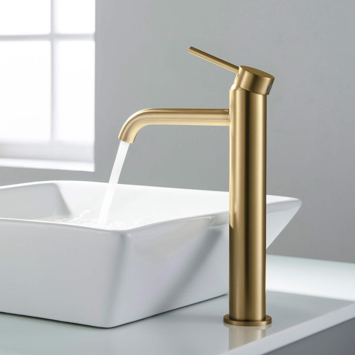 Halo Single-Handle Bathroom Vessel Sink Faucet with Pop-Up Drain