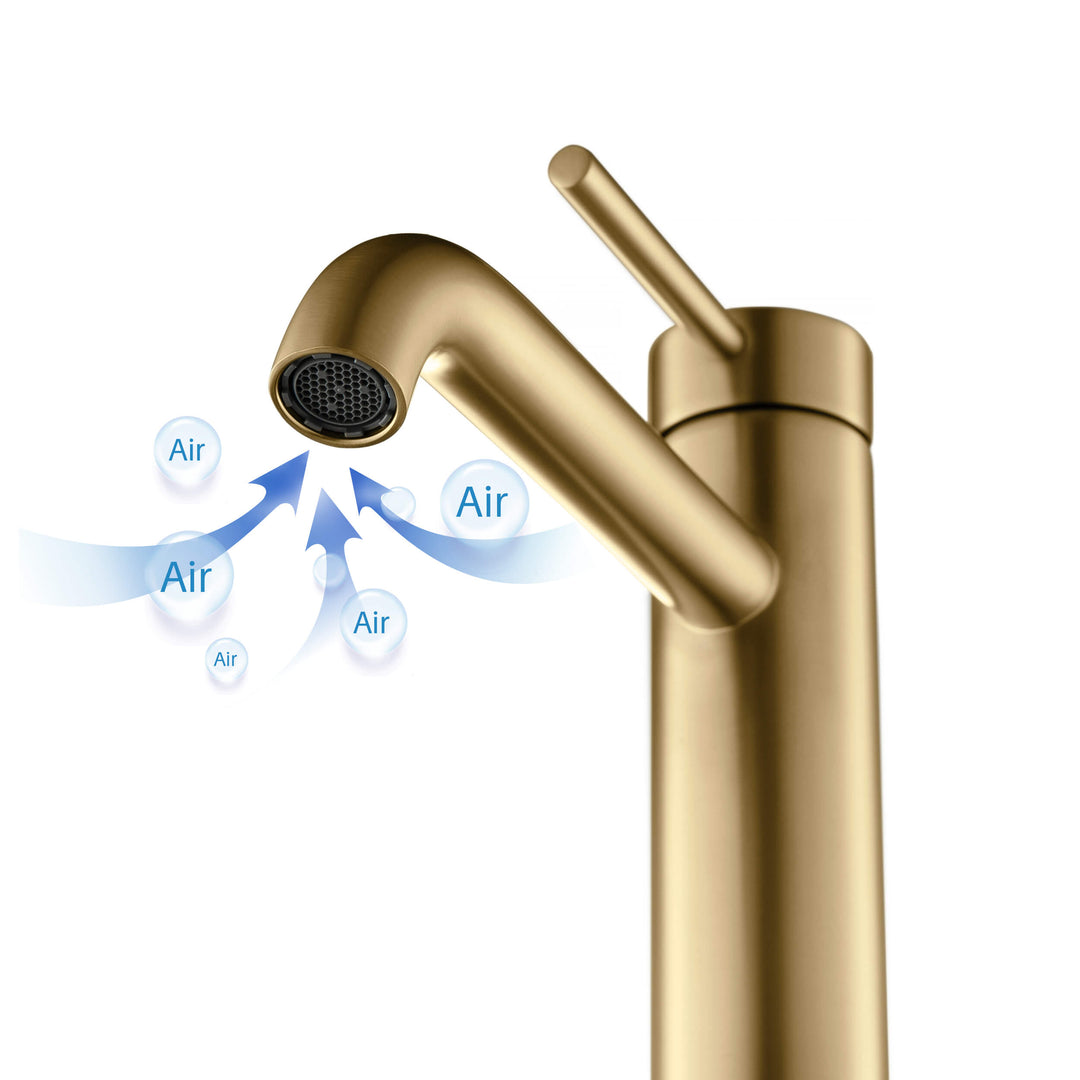 Halo Single-Handle Bathroom Vessel Sink Faucet with Pop-Up Drain