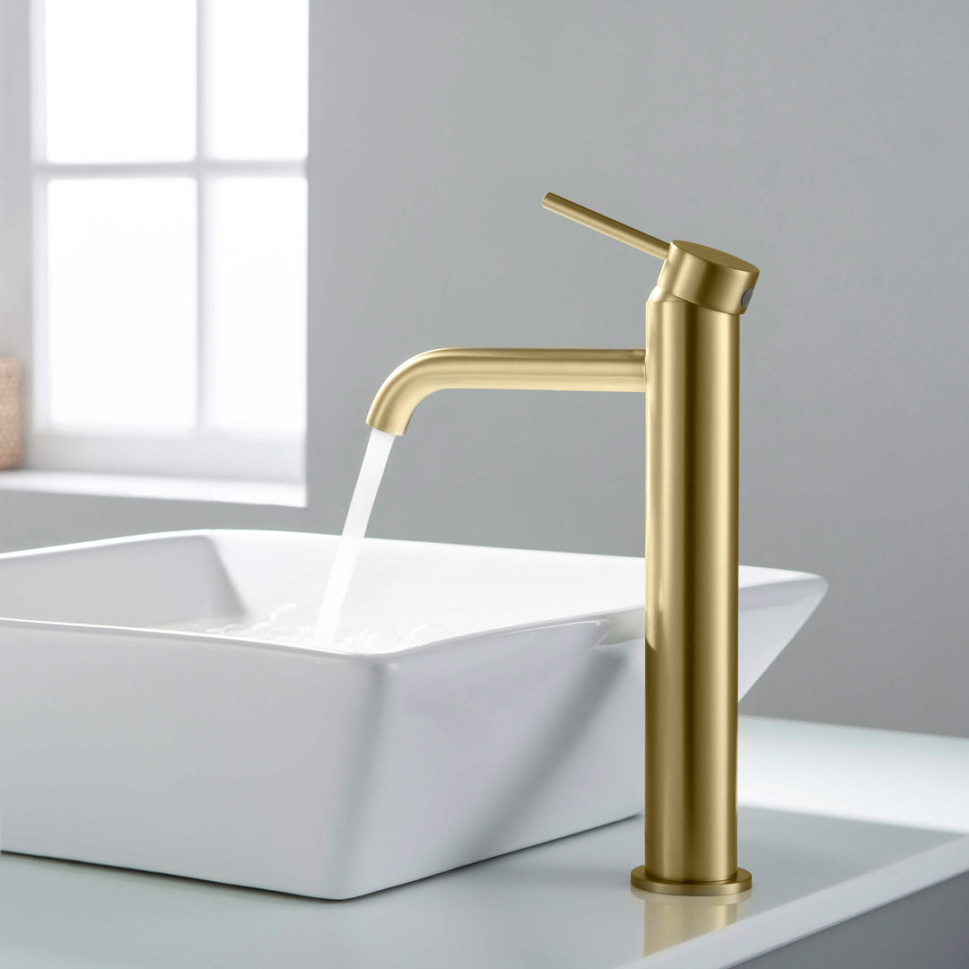 Halo Single-Handle Bathroom Vessel Sink Faucet with Pop-Up Drain