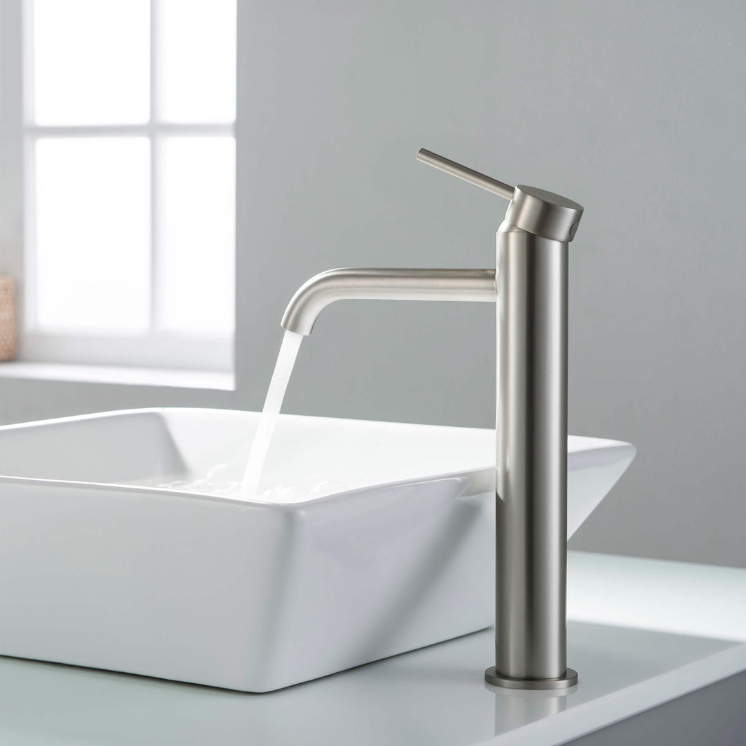 Halo Single-Handle Bathroom Vessel Sink Faucet with Pop-Up Drain