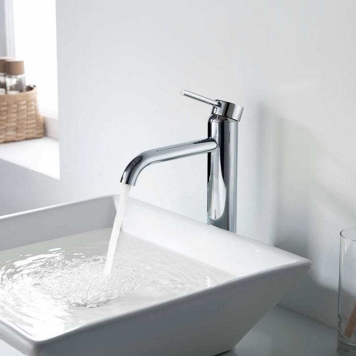 Halo Single-Handle Bathroom Vessel Sink Faucet with Pop-Up Drain
