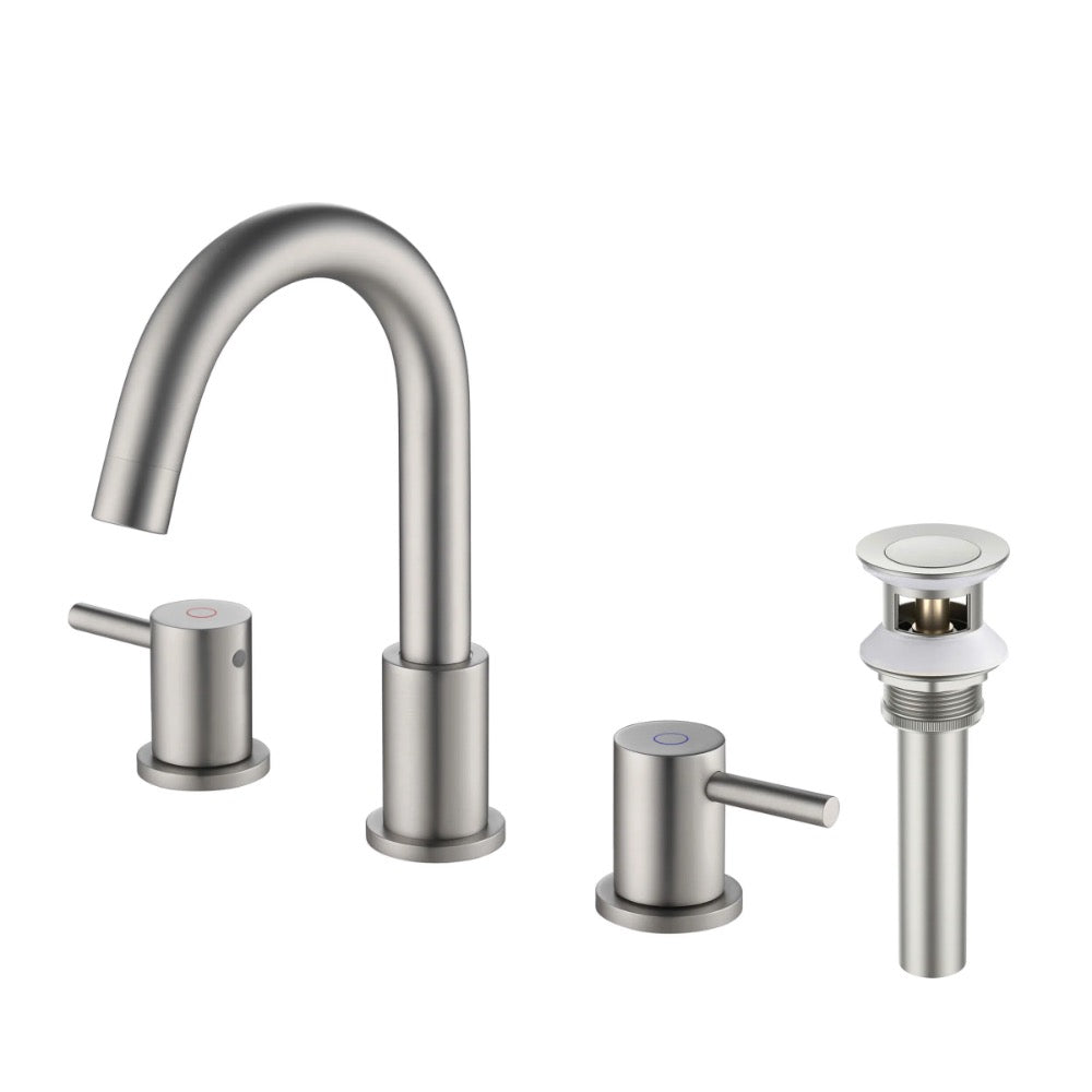 Halo 8" Widespread Bathroom Sink Faucet with Drain Assembly - CBF-1016BN