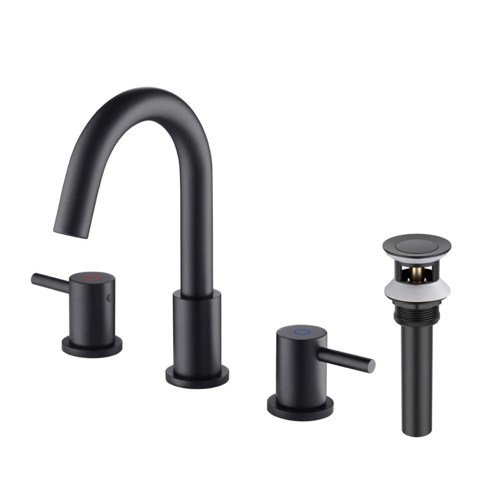 Halo 8" Widespread Bathroom Sink Faucet with Drain Assembly - CBF-1016MB