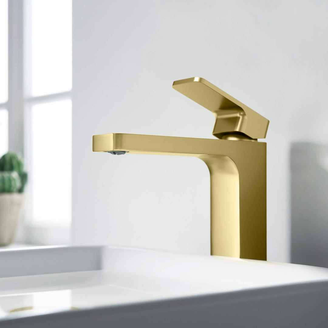 Fusion Single-Handle Single-Hole Bathroom Vessel Sink Faucet with Pop-Up Drain