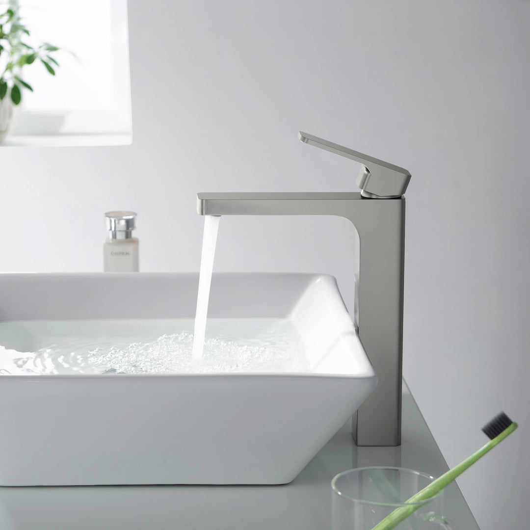 Fusion Single-Handle Single-Hole Bathroom Vessel Sink Faucet with Pop-Up Drain