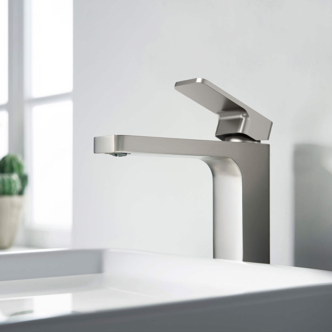 Fusion Single-Handle Single-Hole Bathroom Vessel Sink Faucet with Pop-Up Drain