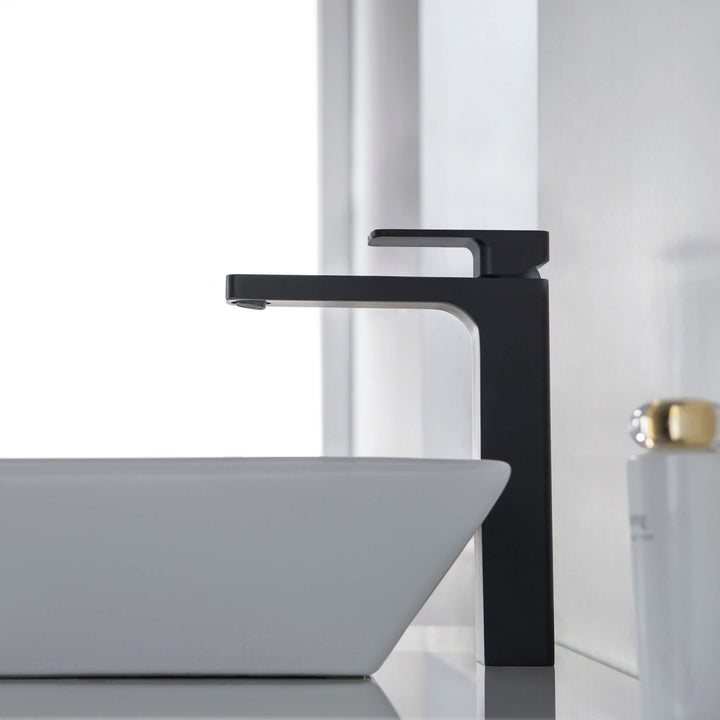 Fusion Single-Handle Single-Hole Bathroom Vessel Sink Faucet with Pop-Up Drain