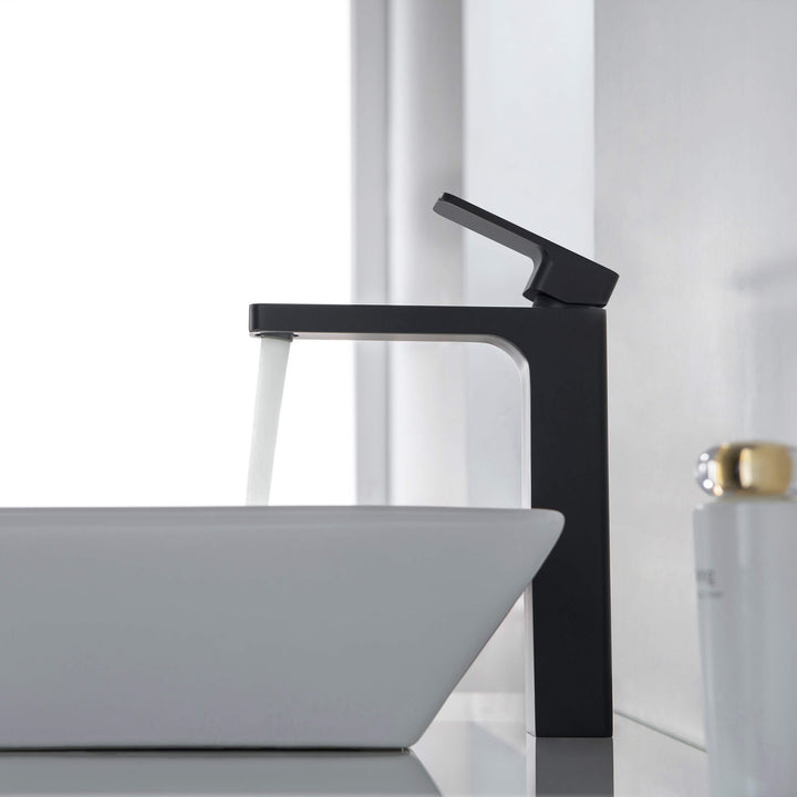 Fusion Single-Handle Single-Hole Bathroom Vessel Sink Faucet with Pop-Up Drain