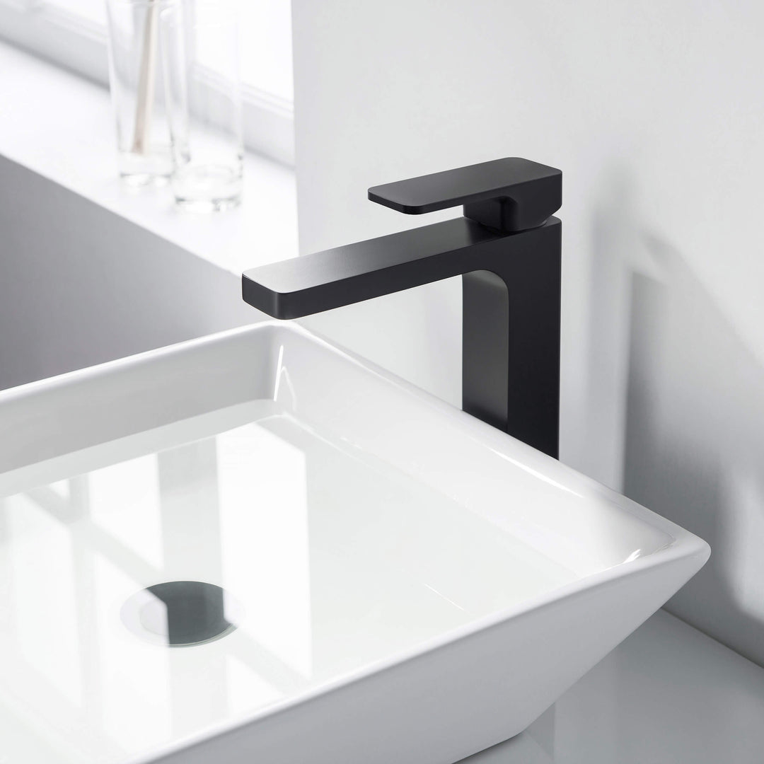 Fusion Single-Handle Single-Hole Bathroom Vessel Sink Faucet with Pop-Up Drain