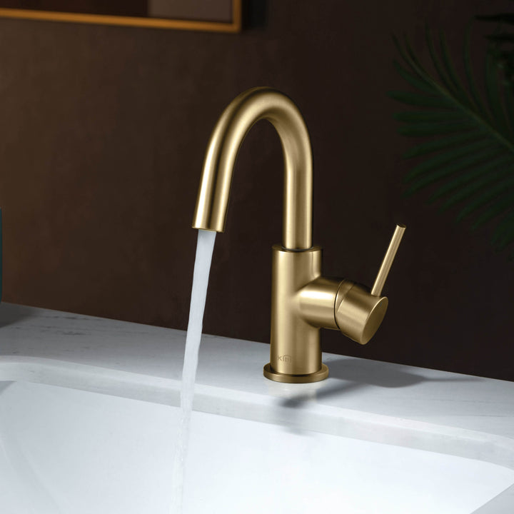 Halo Single-Handle Single-Hole High-Arc Bathroom Faucet with Pop-Up Drain