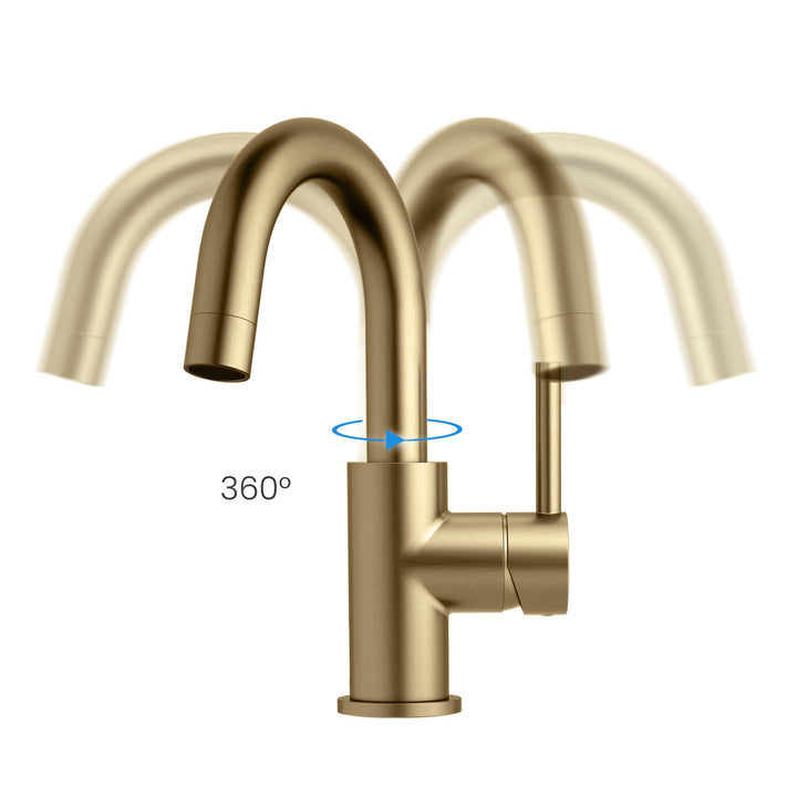 Halo Single-Handle Single-Hole High-Arc Bathroom Faucet with Pop-Up Drain